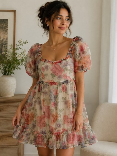 Coco jaimeson floral puff - floral,