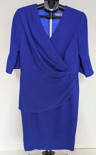 Coco doll blue neck sheath - blue, v-neck